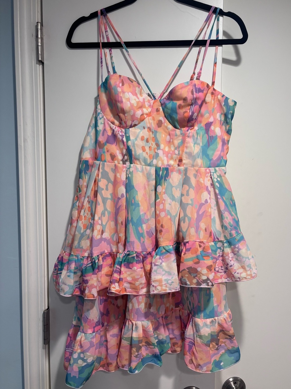 Pastel Multi-Color Tiered Ruffle Sundress